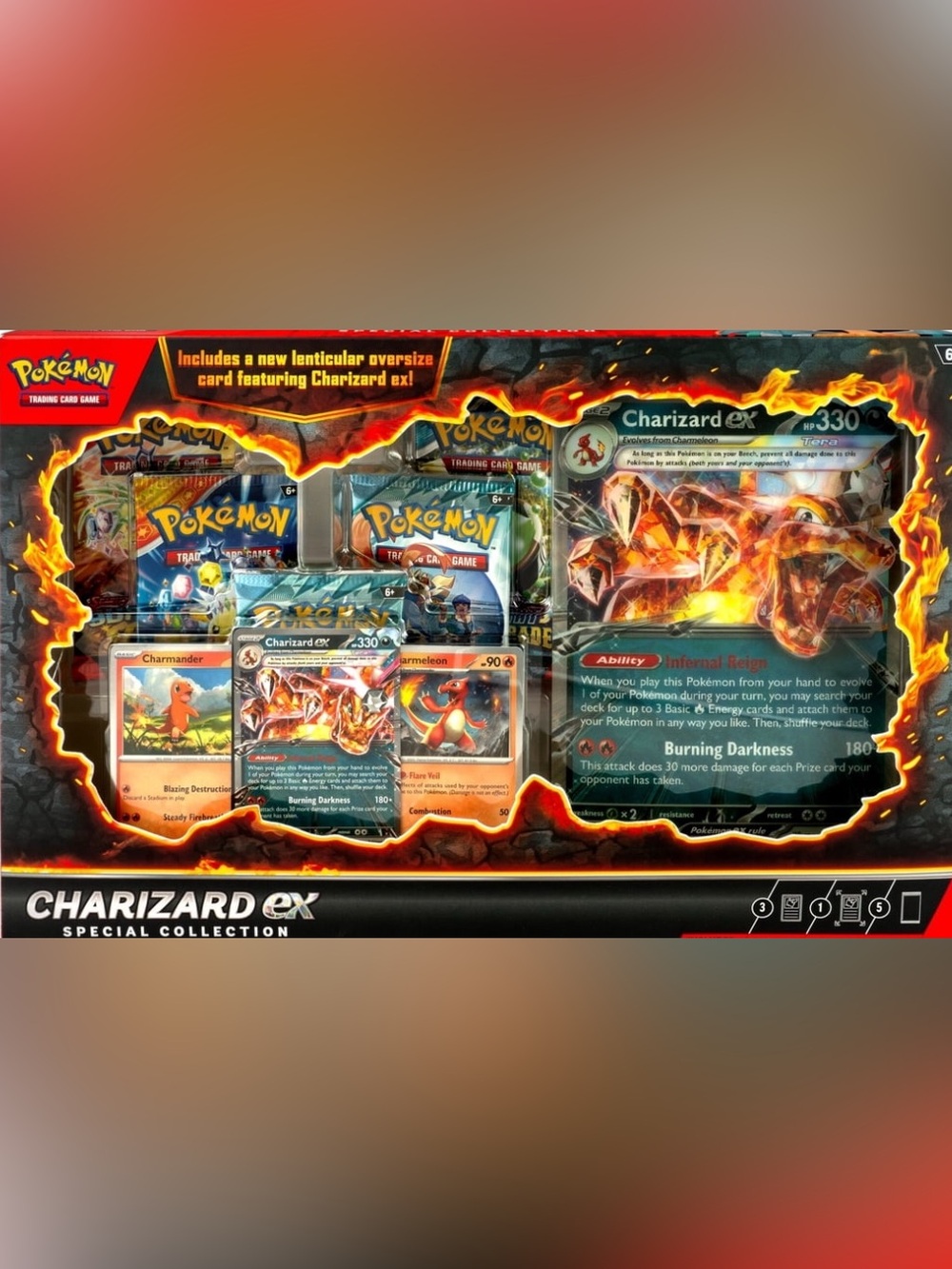 Pokemon Charizard EX Special Collection – Black & Orange Fire-Themed Box